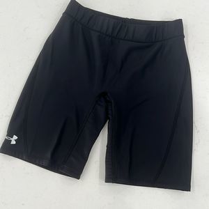 Womens Under Armour Compression Long Bike Shorts MEDIUM Athletic Black
